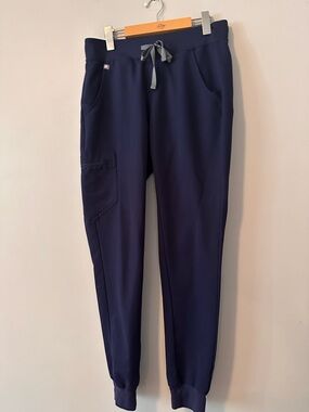 Figs Navy Women's Joggers with Gray Drawstring
